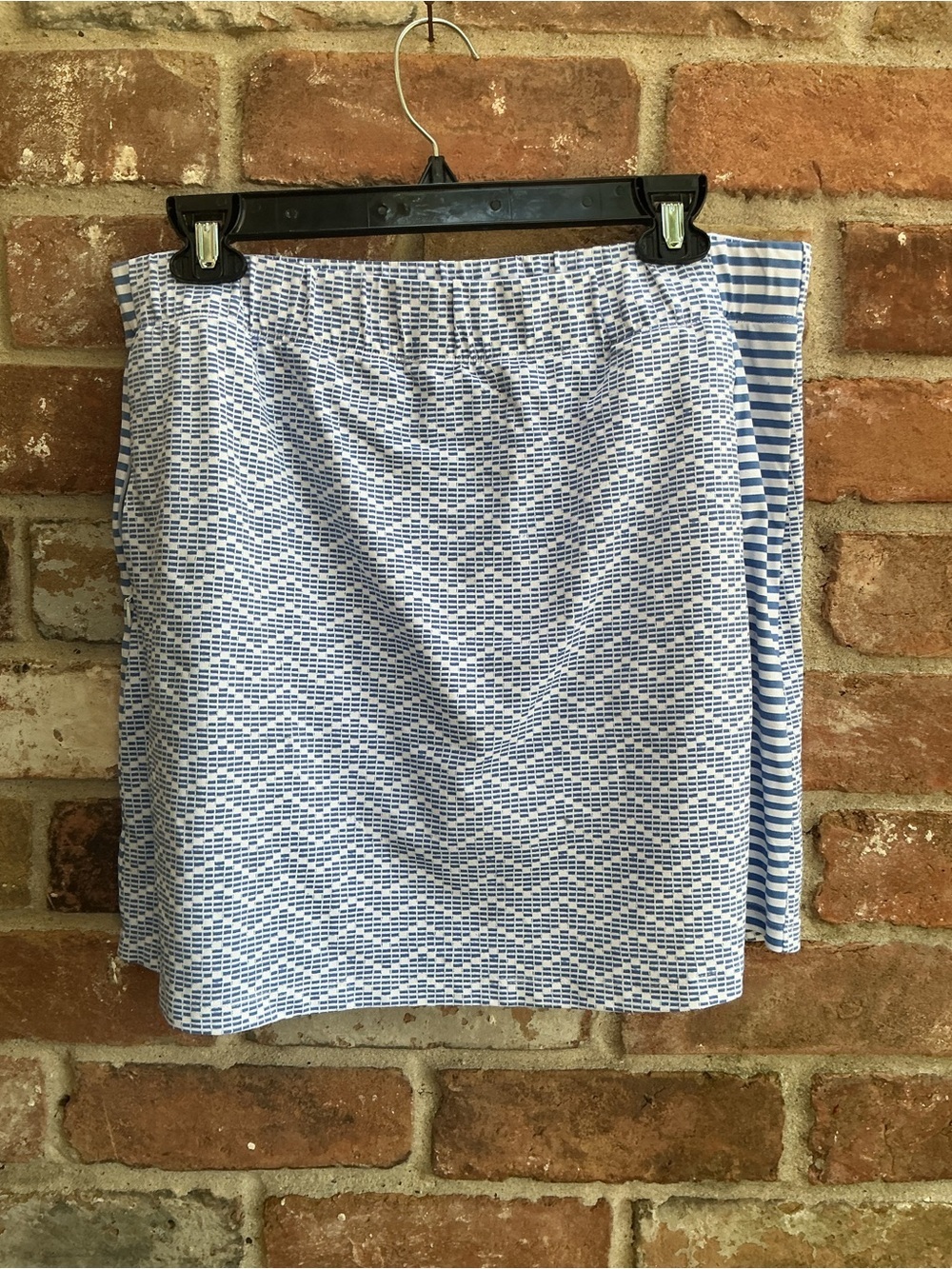 JMcLaughlin Blue Patterned Elastic-Waist Women's Skirt large